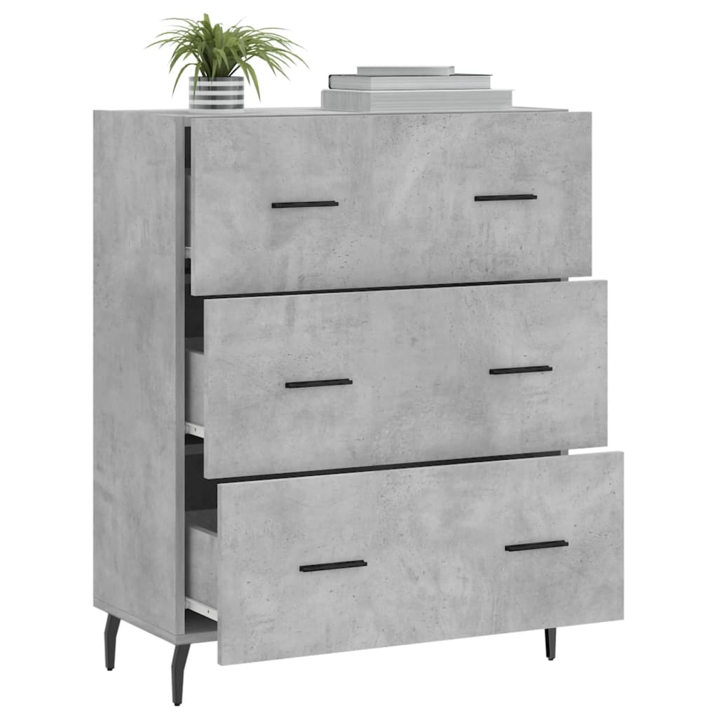 VidaXL Dressoir 69,5x34x90 cm bewerkt hout betongrijs