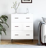 VidaXL Dressoir 69,5x34x90 cm bewerkt hout hoogglans wit