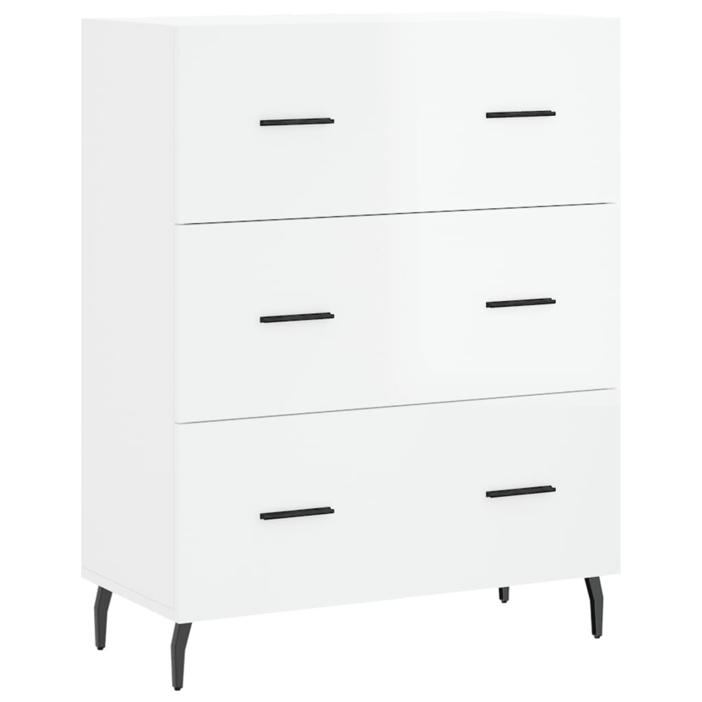 VidaXL Dressoir 69,5x34x90 cm bewerkt hout hoogglans wit