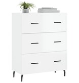 VidaXL Dressoir 69,5x34x90 cm bewerkt hout hoogglans wit