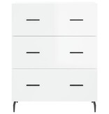 VidaXL Dressoir 69,5x34x90 cm bewerkt hout hoogglans wit