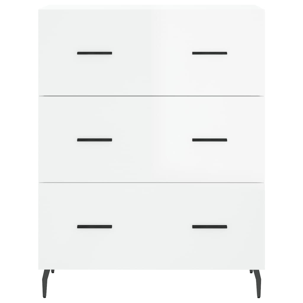 VidaXL Dressoir 69,5x34x90 cm bewerkt hout hoogglans wit