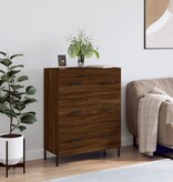 VidaXL Dressoir 69,5x34x90 cm bewerkt hout bruineikenkleurig