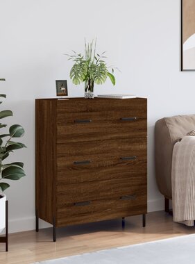 VidaXL Dressoir 69,5x34x90 cm bewerkt hout bruineikenkleurig