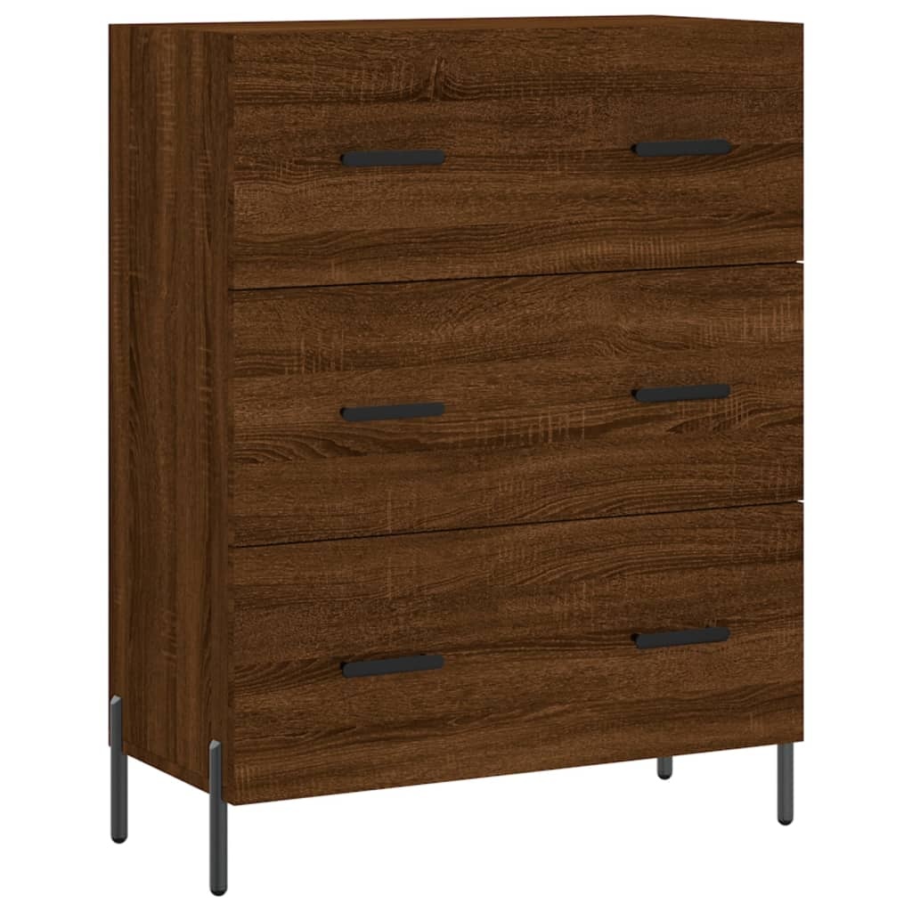 VidaXL Dressoir 69,5x34x90 cm bewerkt hout bruineikenkleurig