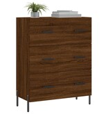 VidaXL Dressoir 69,5x34x90 cm bewerkt hout bruineikenkleurig