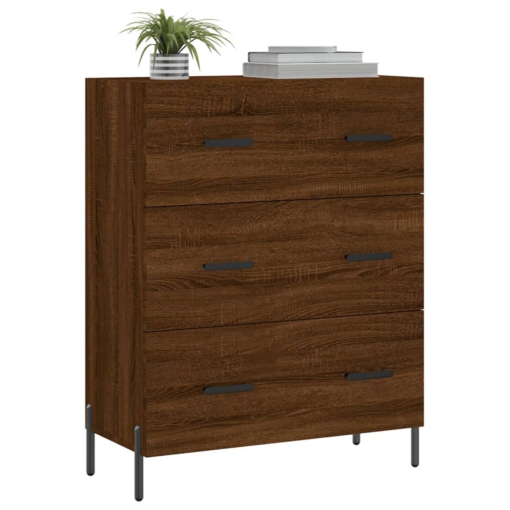 VidaXL Dressoir 69,5x34x90 cm bewerkt hout bruineikenkleurig