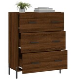 VidaXL Dressoir 69,5x34x90 cm bewerkt hout bruineikenkleurig