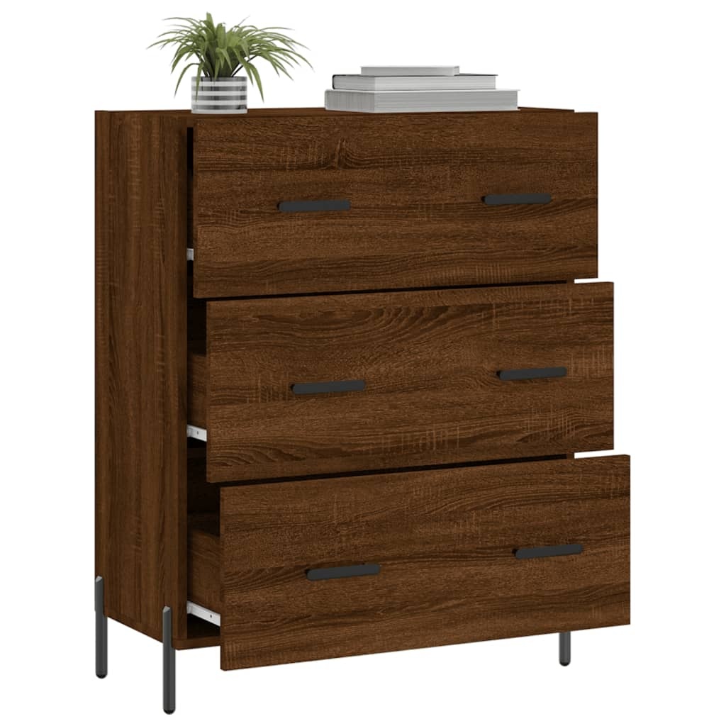 VidaXL Dressoir 69,5x34x90 cm bewerkt hout bruineikenkleurig