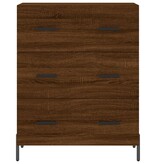 VidaXL Dressoir 69,5x34x90 cm bewerkt hout bruineikenkleurig