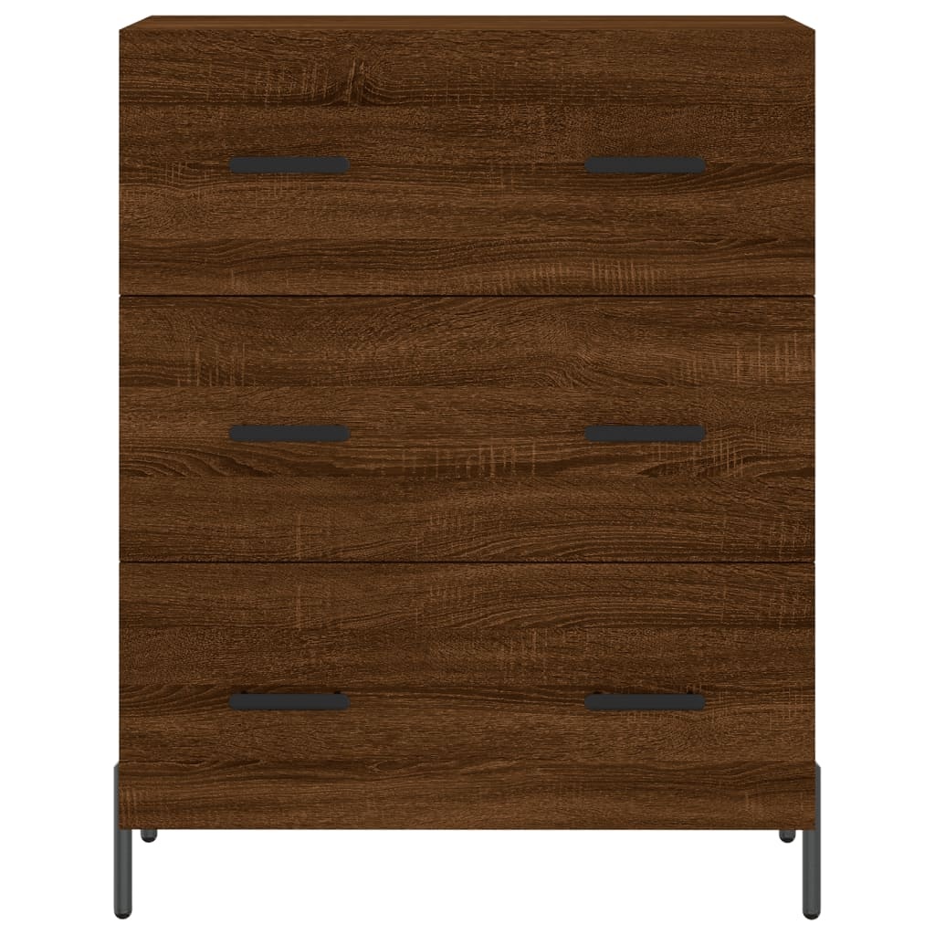 VidaXL Dressoir 69,5x34x90 cm bewerkt hout bruineikenkleurig
