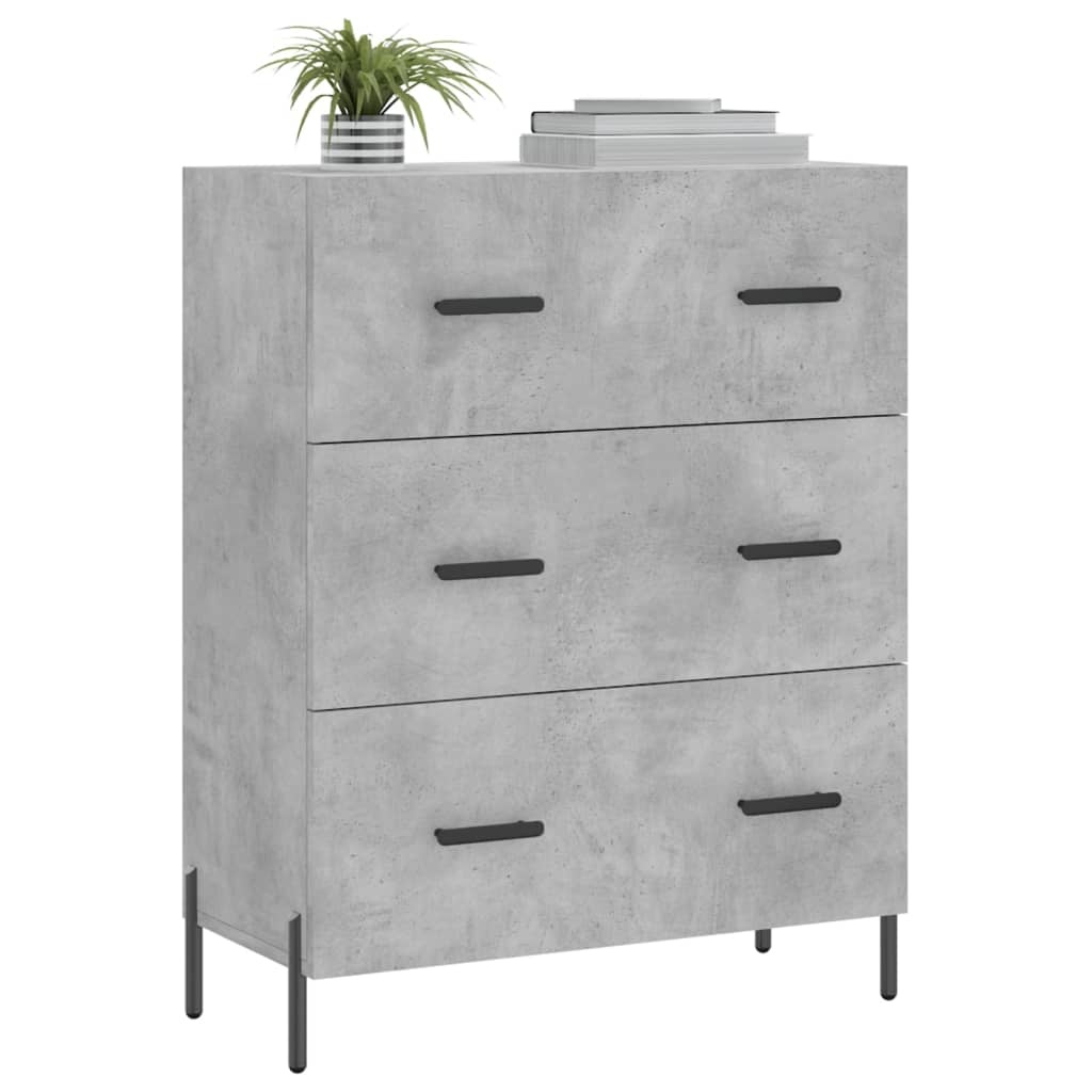 VidaXL Dressoir 69,5x34x90 cm bewerkt hout betongrijs