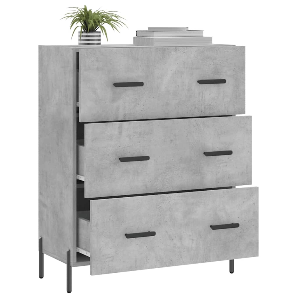 VidaXL Dressoir 69,5x34x90 cm bewerkt hout betongrijs
