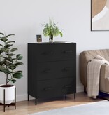 VidaXL Dressoir 69,5x34x90 cm bewerkt hout zwart