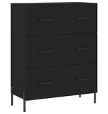 VidaXL Dressoir 69,5x34x90 cm bewerkt hout zwart