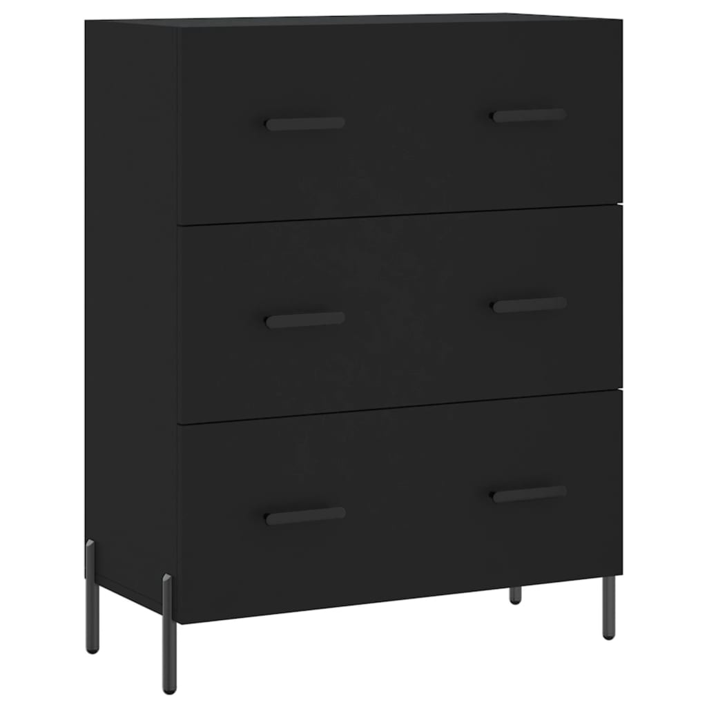 VidaXL Dressoir 69,5x34x90 cm bewerkt hout zwart