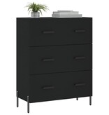 VidaXL Dressoir 69,5x34x90 cm bewerkt hout zwart