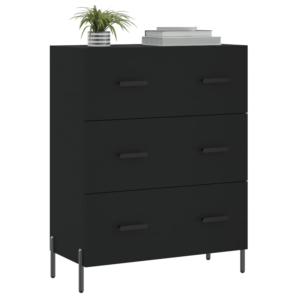 VidaXL Dressoir 69,5x34x90 cm bewerkt hout zwart