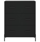 VidaXL Dressoir 69,5x34x90 cm bewerkt hout zwart