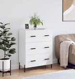 VidaXL Dressoir 69,5x34x90 cm bewerkt hout wit