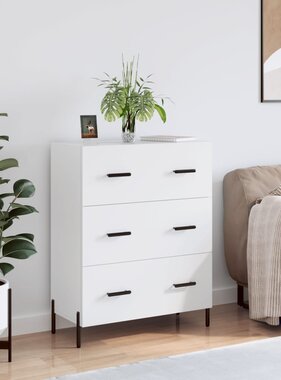 VidaXL Dressoir 69,5x34x90 cm bewerkt hout wit