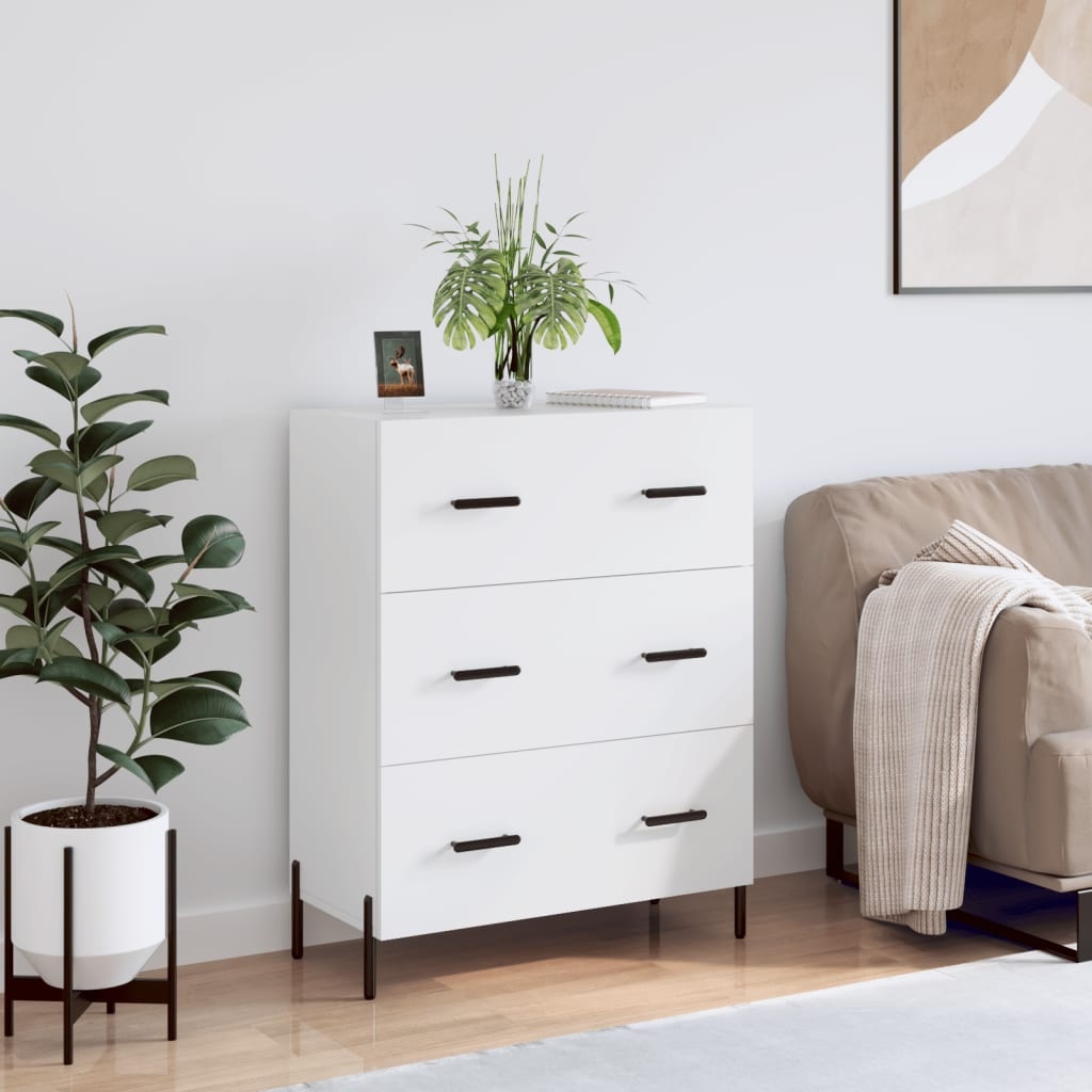 VidaXL Dressoir 69,5x34x90 cm bewerkt hout wit