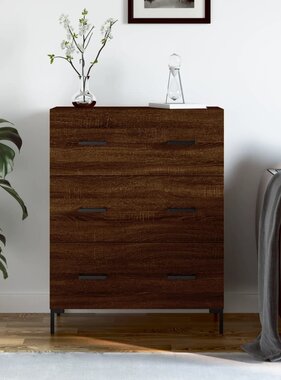 VidaXL Dressoir 69,5x34x90 cm bewerkt hout bruineikenkleurig