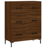 VidaXL Dressoir 69,5x34x90 cm bewerkt hout bruineikenkleurig