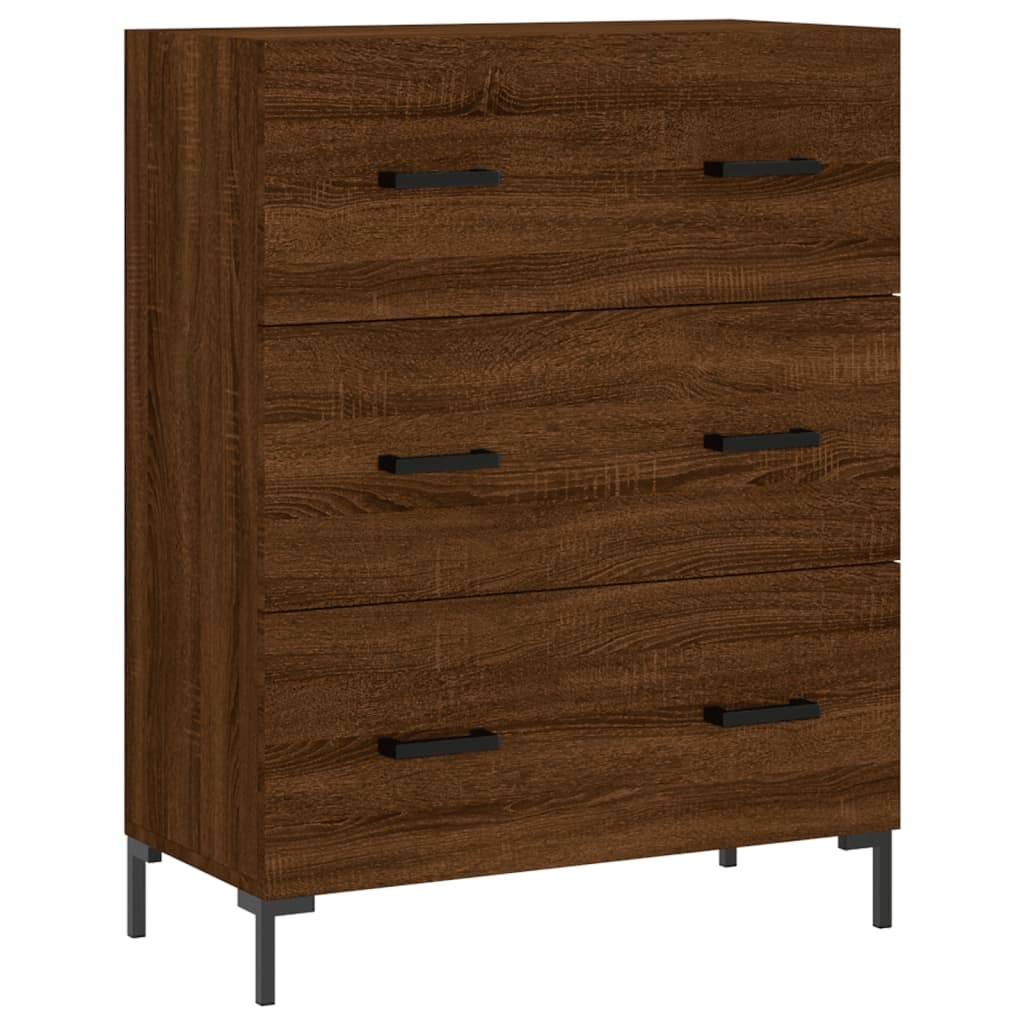 VidaXL Dressoir 69,5x34x90 cm bewerkt hout bruineikenkleurig
