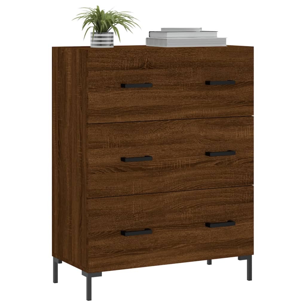 VidaXL Dressoir 69,5x34x90 cm bewerkt hout bruineikenkleurig