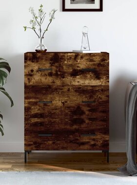 VidaXL Dressoir 69,5x34x90 cm bewerkt hout gerookt eikenkleurig