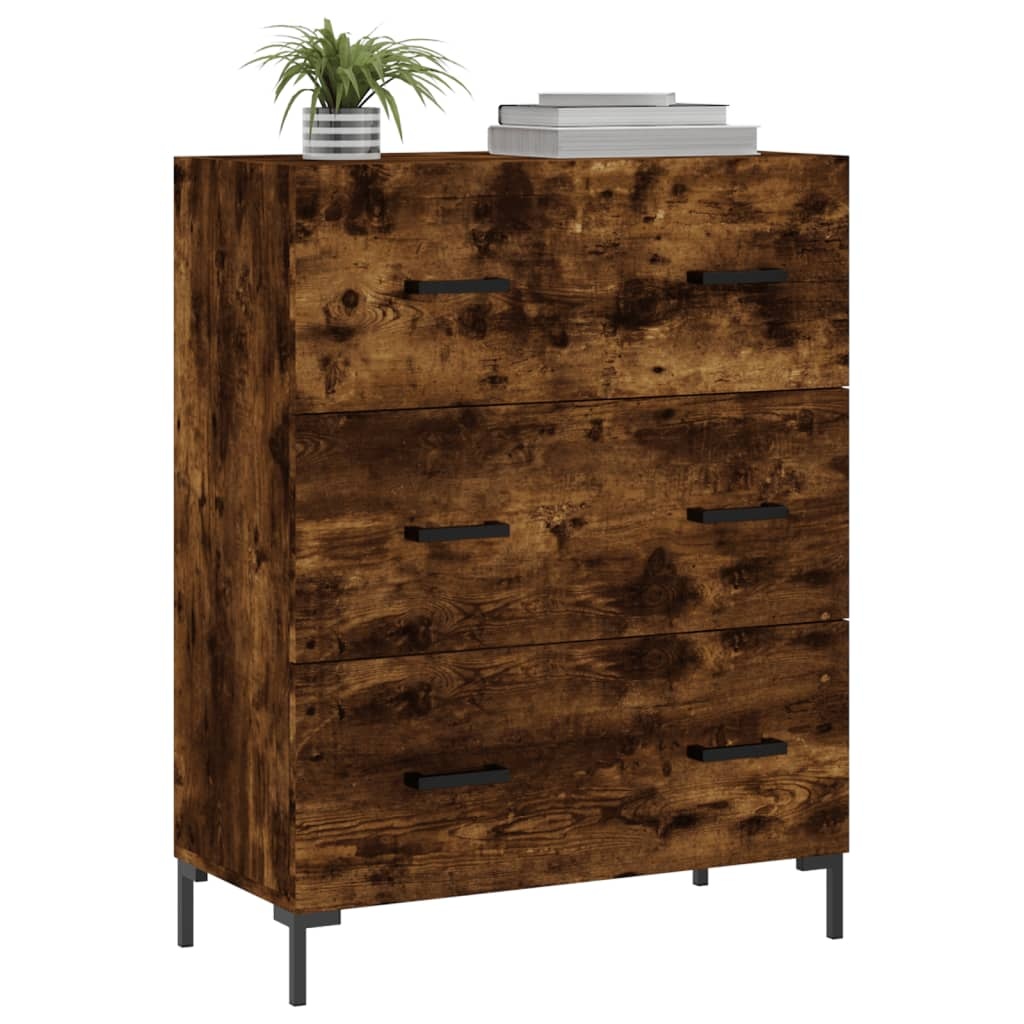 VidaXL Dressoir 69,5x34x90 cm bewerkt hout gerookt eikenkleurig