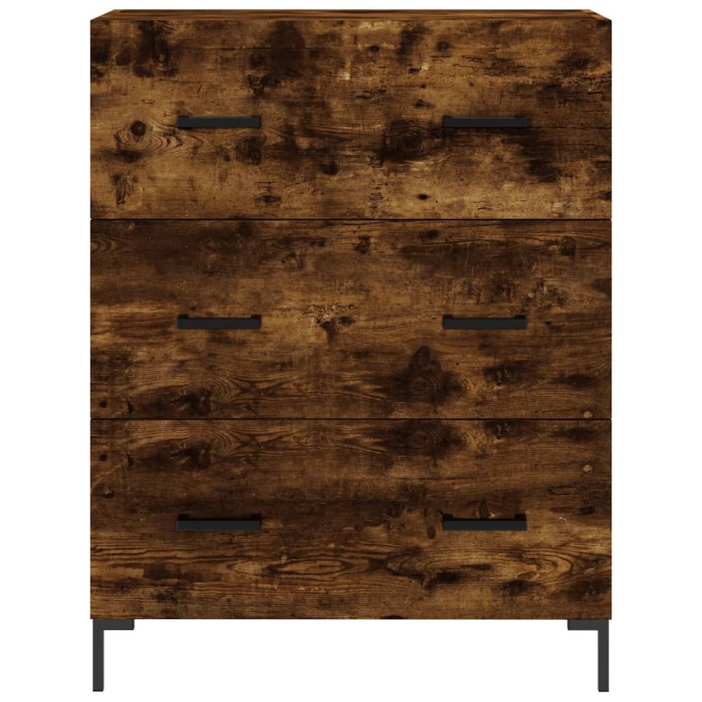VidaXL Dressoir 69,5x34x90 cm bewerkt hout gerookt eikenkleurig