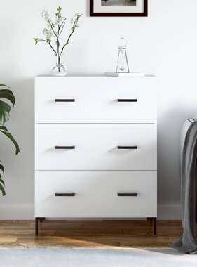 VidaXL Dressoir 69,5x34x90 cm bewerkt hout wit