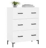VidaXL Dressoir 69,5x34x90 cm bewerkt hout wit