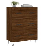 VidaXL Dressoir 69,5x34x90 cm bewerkt hout bruineikenkleurig