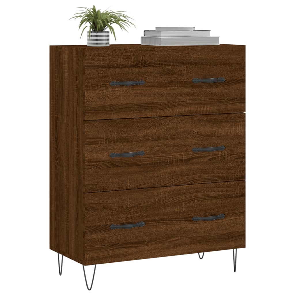 VidaXL Dressoir 69,5x34x90 cm bewerkt hout bruineikenkleurig
