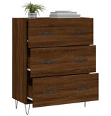 VidaXL Dressoir 69,5x34x90 cm bewerkt hout bruineikenkleurig