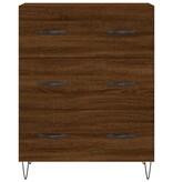 VidaXL Dressoir 69,5x34x90 cm bewerkt hout bruineikenkleurig