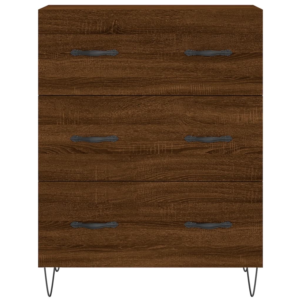 VidaXL Dressoir 69,5x34x90 cm bewerkt hout bruineikenkleurig