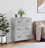 VidaXL Dressoir 69,5x34x90 cm bewerkt hout betongrijs