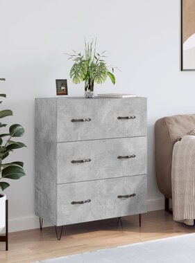 VidaXL Dressoir 69,5x34x90 cm bewerkt hout betongrijs