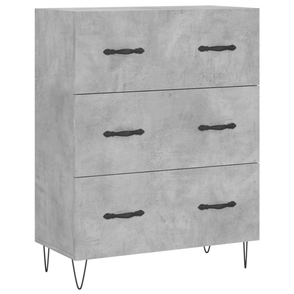 VidaXL Dressoir 69,5x34x90 cm bewerkt hout betongrijs