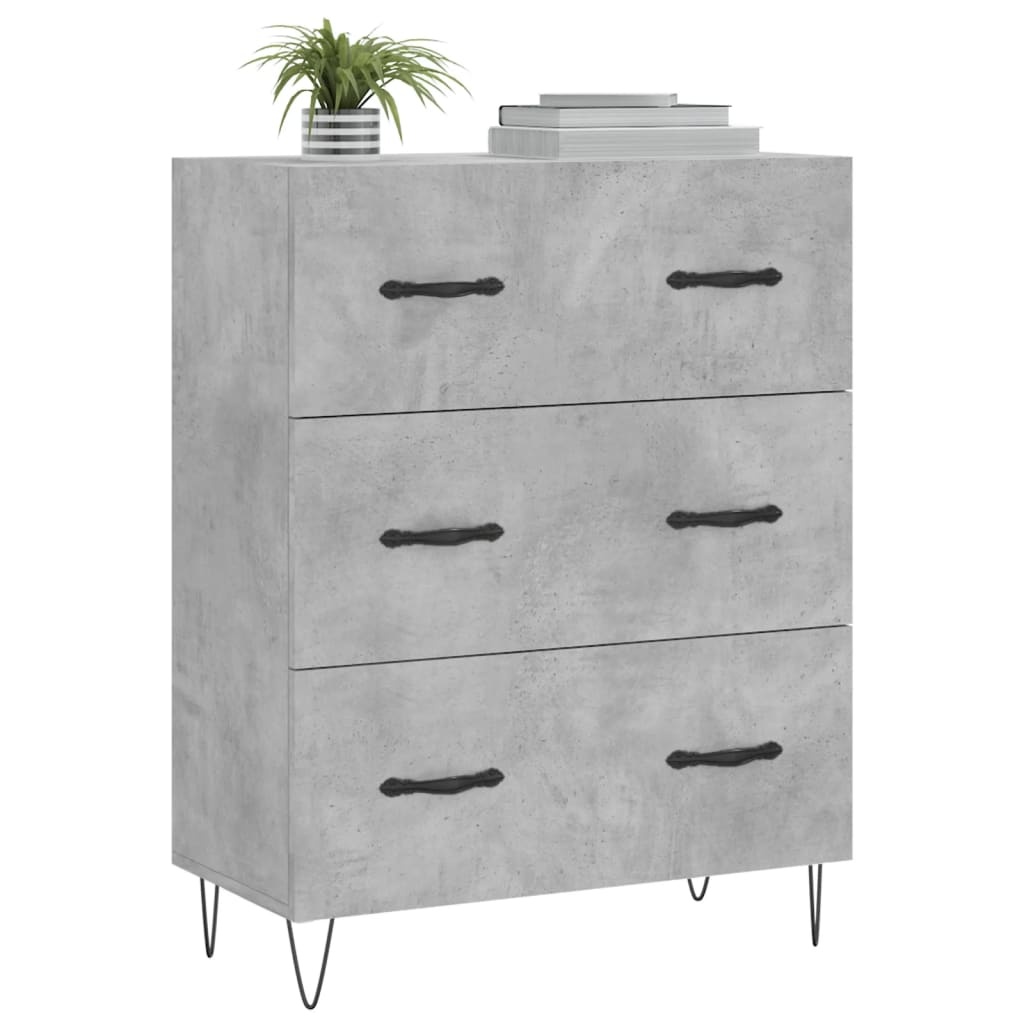 VidaXL Dressoir 69,5x34x90 cm bewerkt hout betongrijs