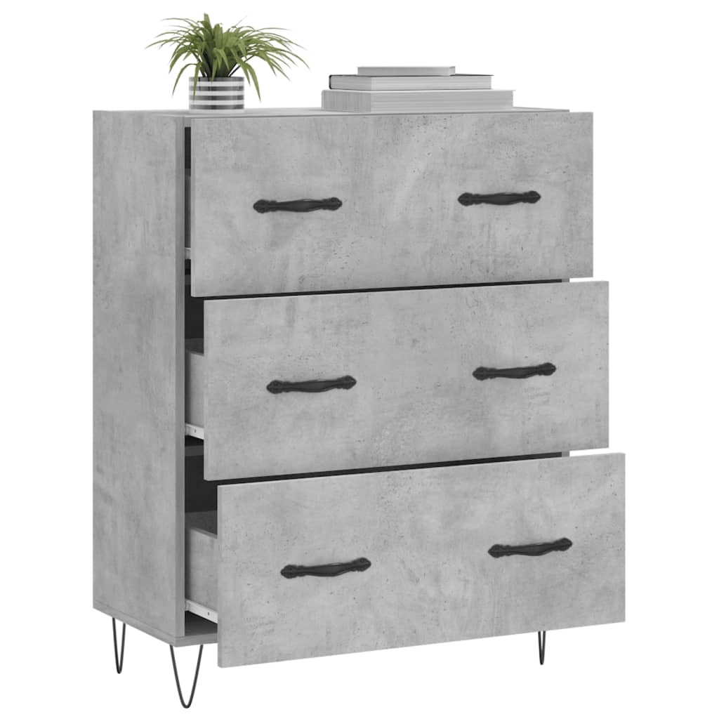 VidaXL Dressoir 69,5x34x90 cm bewerkt hout betongrijs