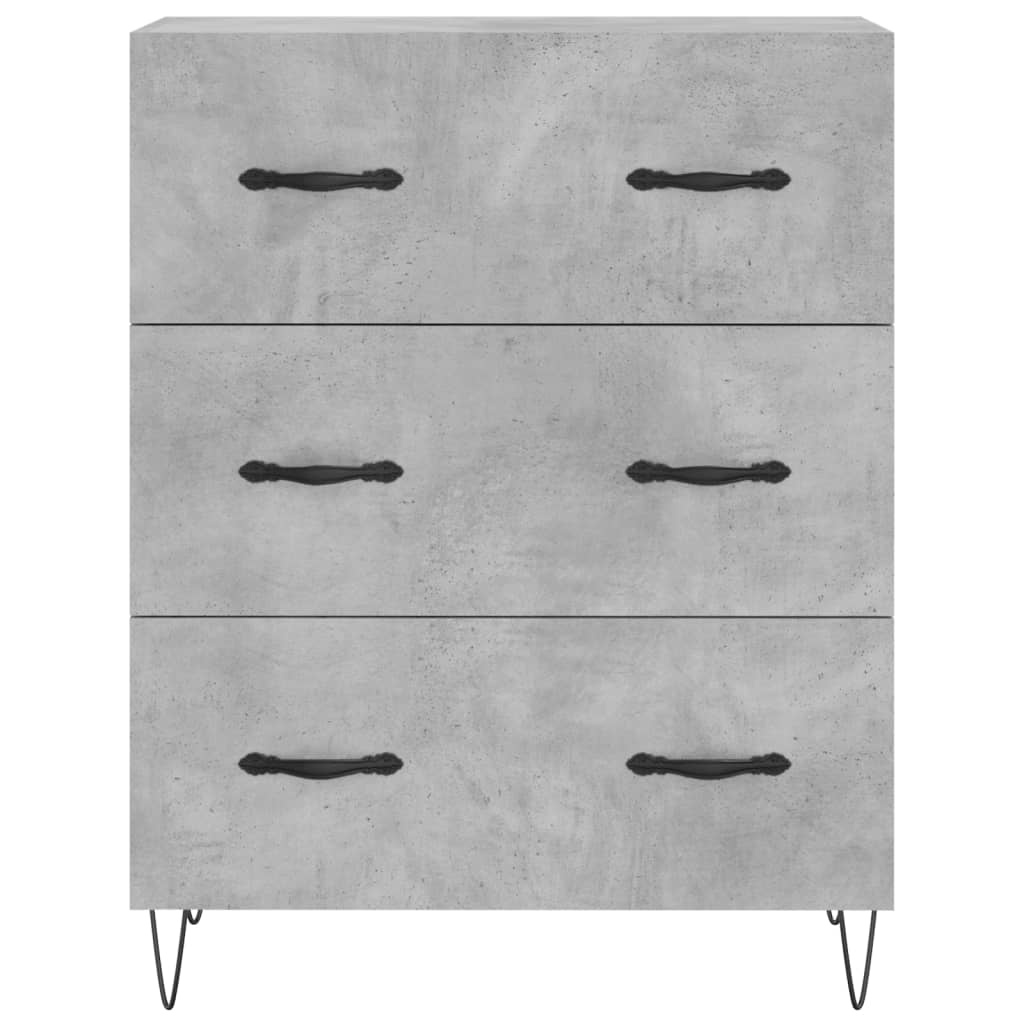 VidaXL Dressoir 69,5x34x90 cm bewerkt hout betongrijs