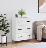 VidaXL Dressoir 69,5x34x90 cm bewerkt hout hoogglans wit
