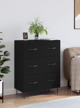 VidaXL Dressoir 69,5x34x90 cm bewerkt hout zwart