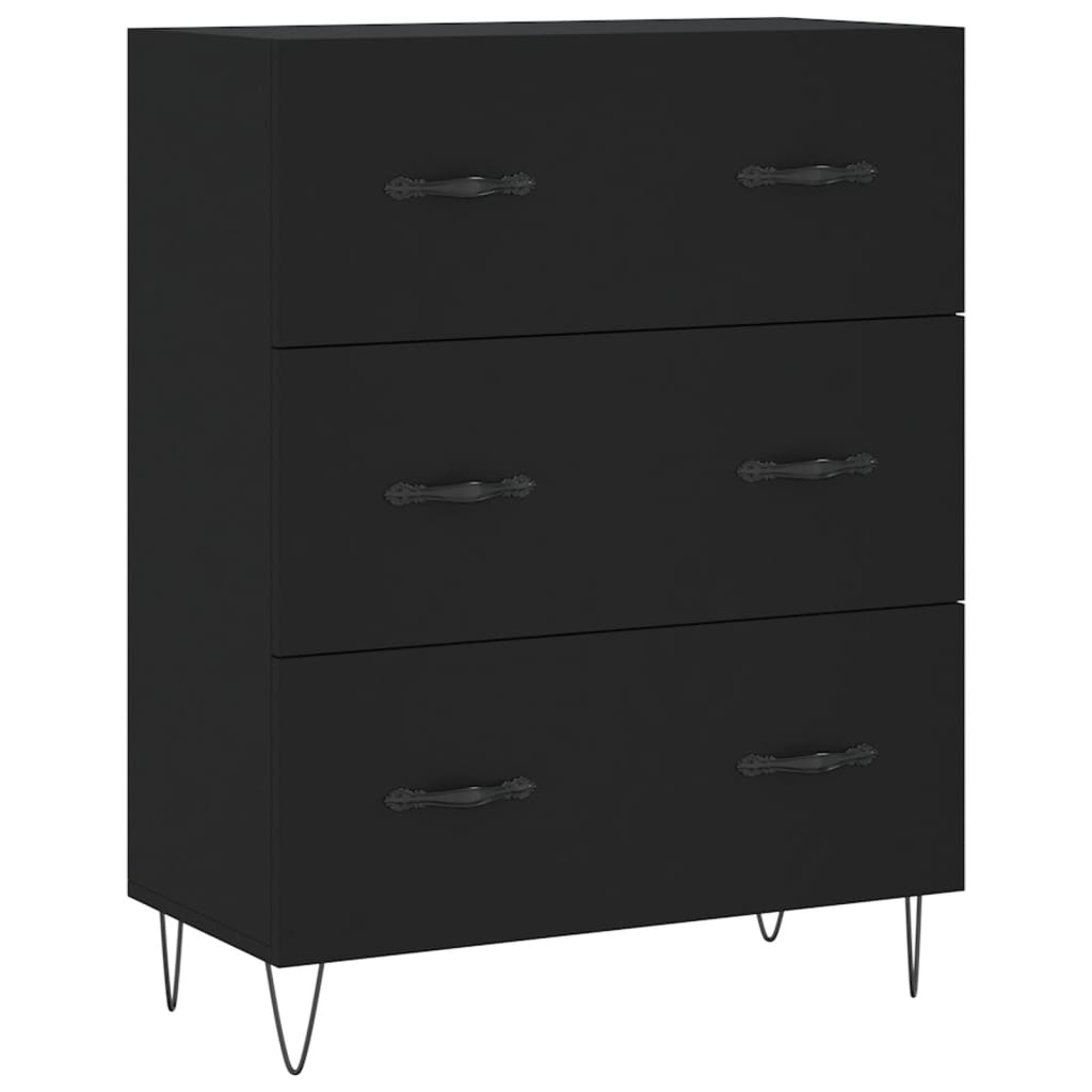 VidaXL Dressoir 69,5x34x90 cm bewerkt hout zwart