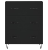 VidaXL Dressoir 69,5x34x90 cm bewerkt hout zwart